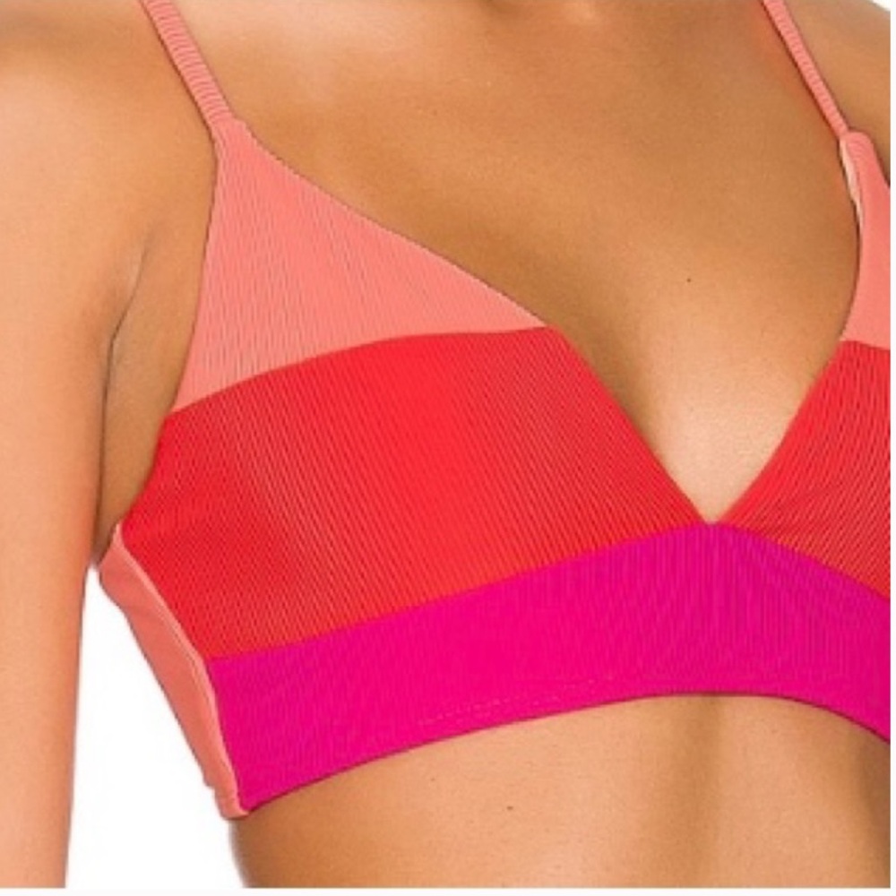 Beach Riot Coral Ribbed Bandeau - Picture 3 of 6